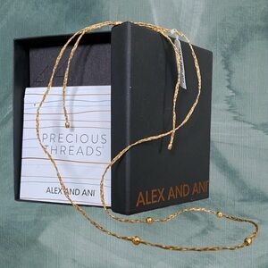 NWT Alex & Ani Precious Threads 14K GP Sterling Silver Necklace
